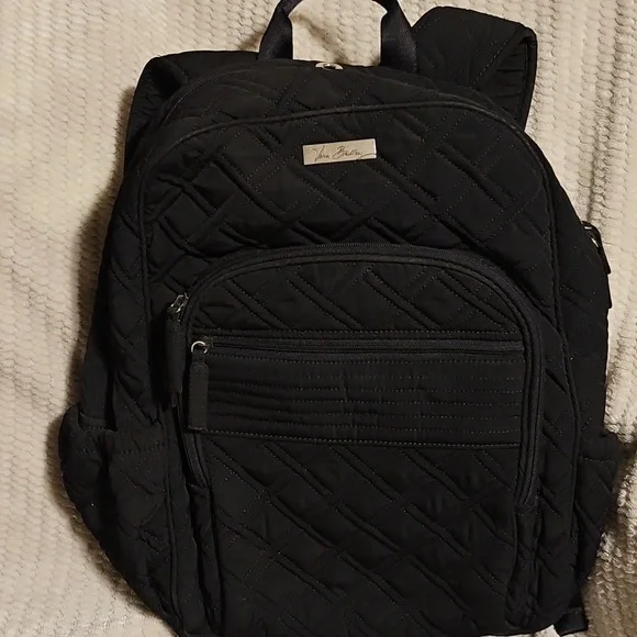 Vera Bradley Black Quilted Backpack - Picture 1 of 3